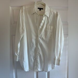 Banana Republic Oversized White Cotton Button Shirt